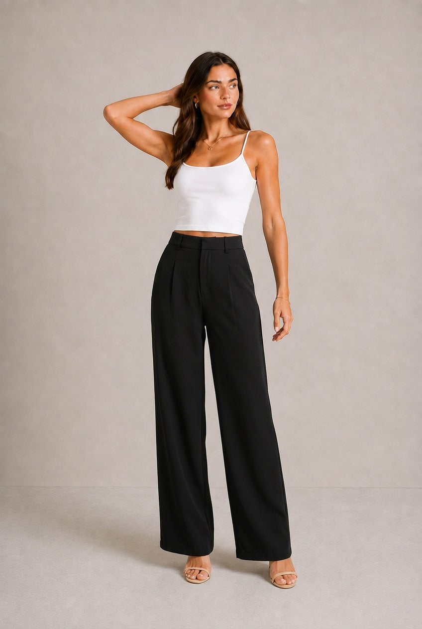 Siena Pleated Wide-Leg Pants