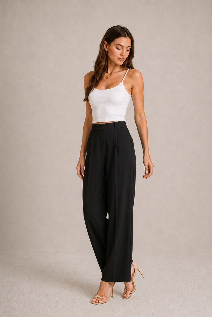 Siena Pleated Wide-Leg Pants