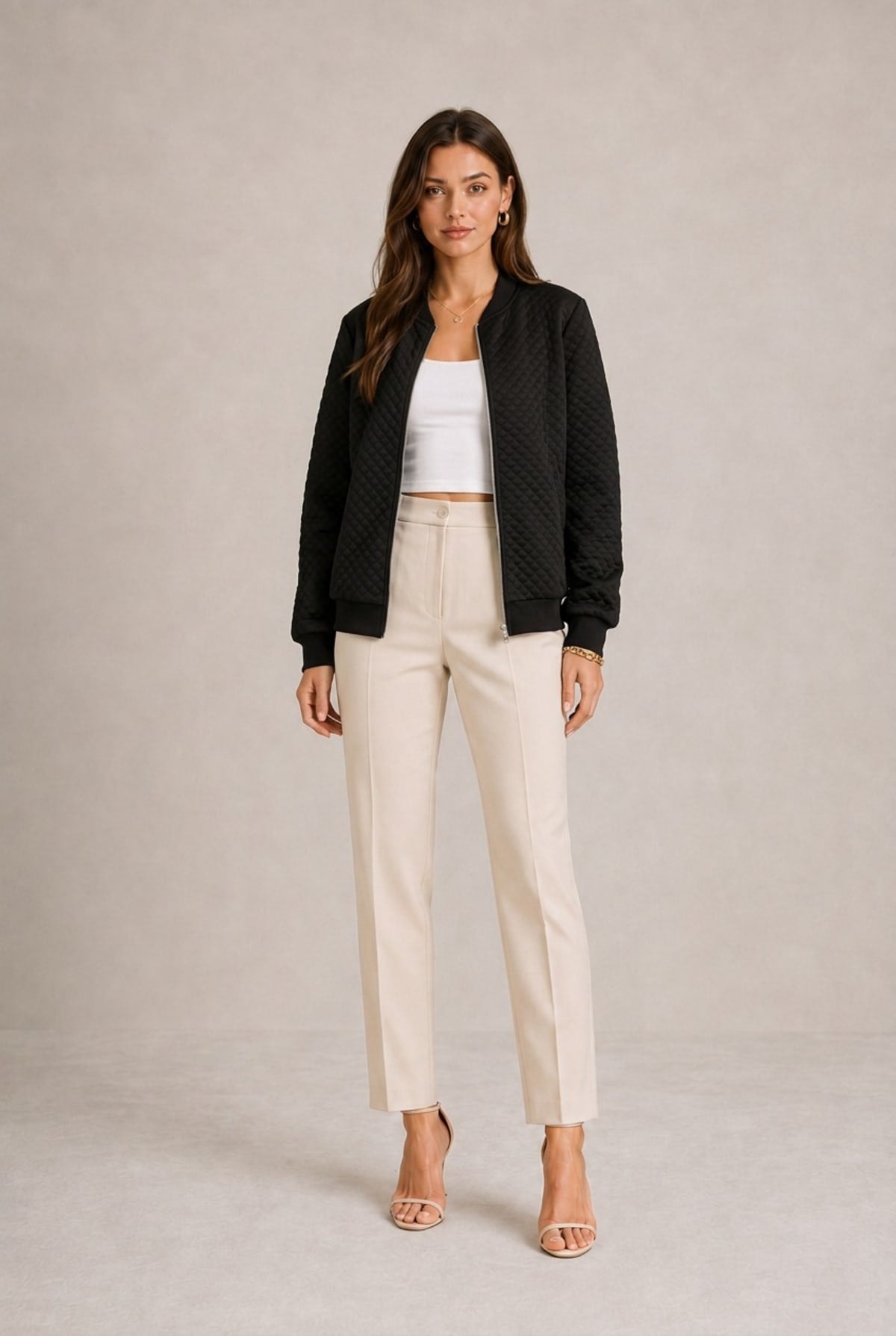 Pienza Quilted Bomber Jacket