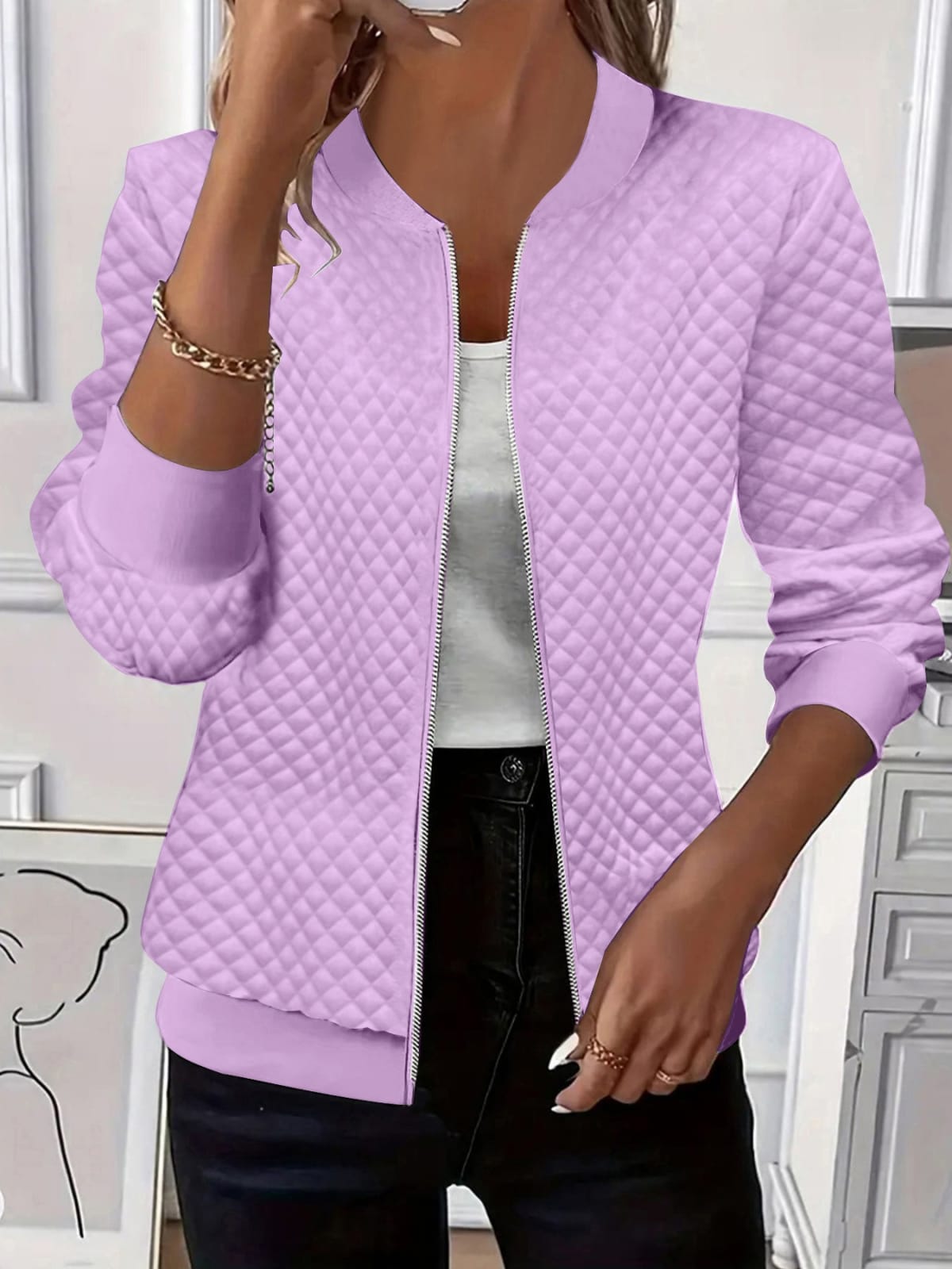 Pienza Quilted Bomber Jacket