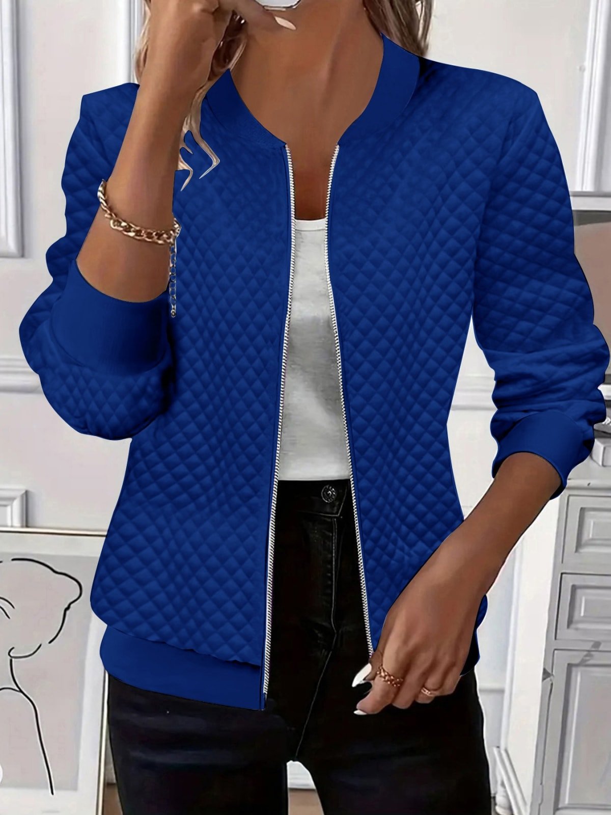 Pienza Quilted Bomber Jacket