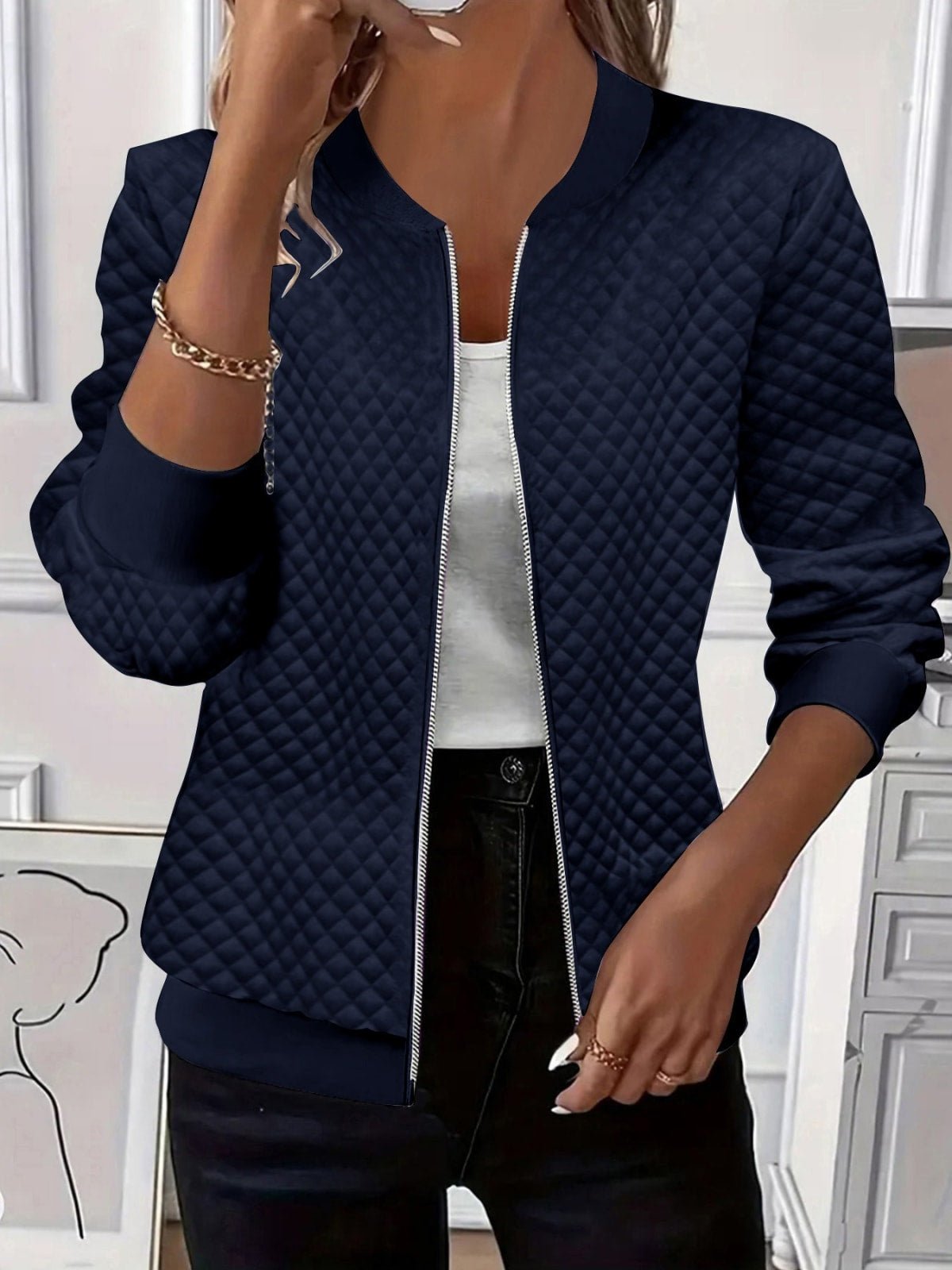 Pienza Quilted Bomber Jacket