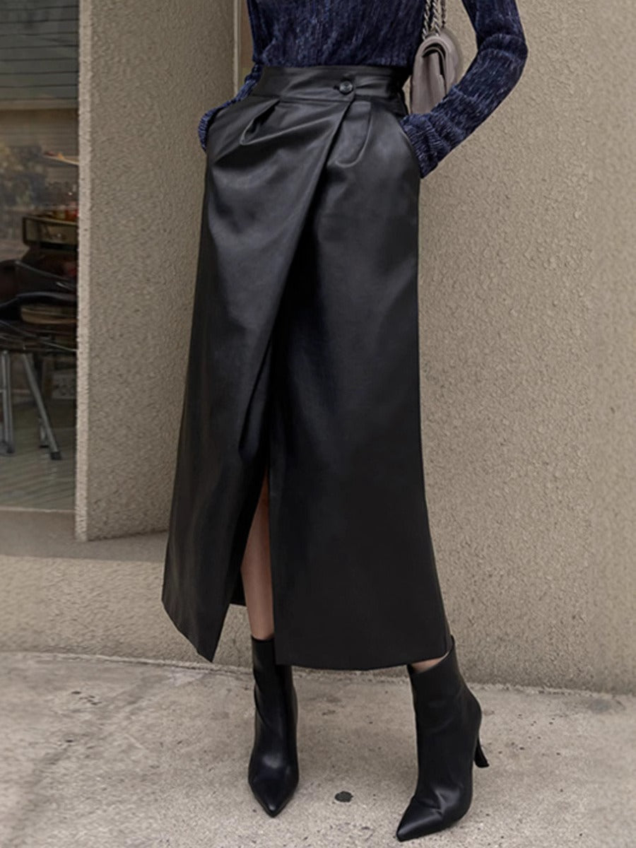 Bordeaux Pleated Maxi Skirt