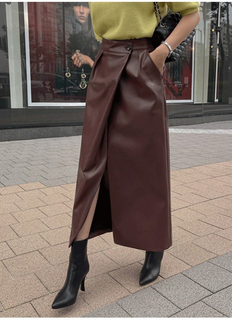 Bordeaux Pleated Maxi Skirt
