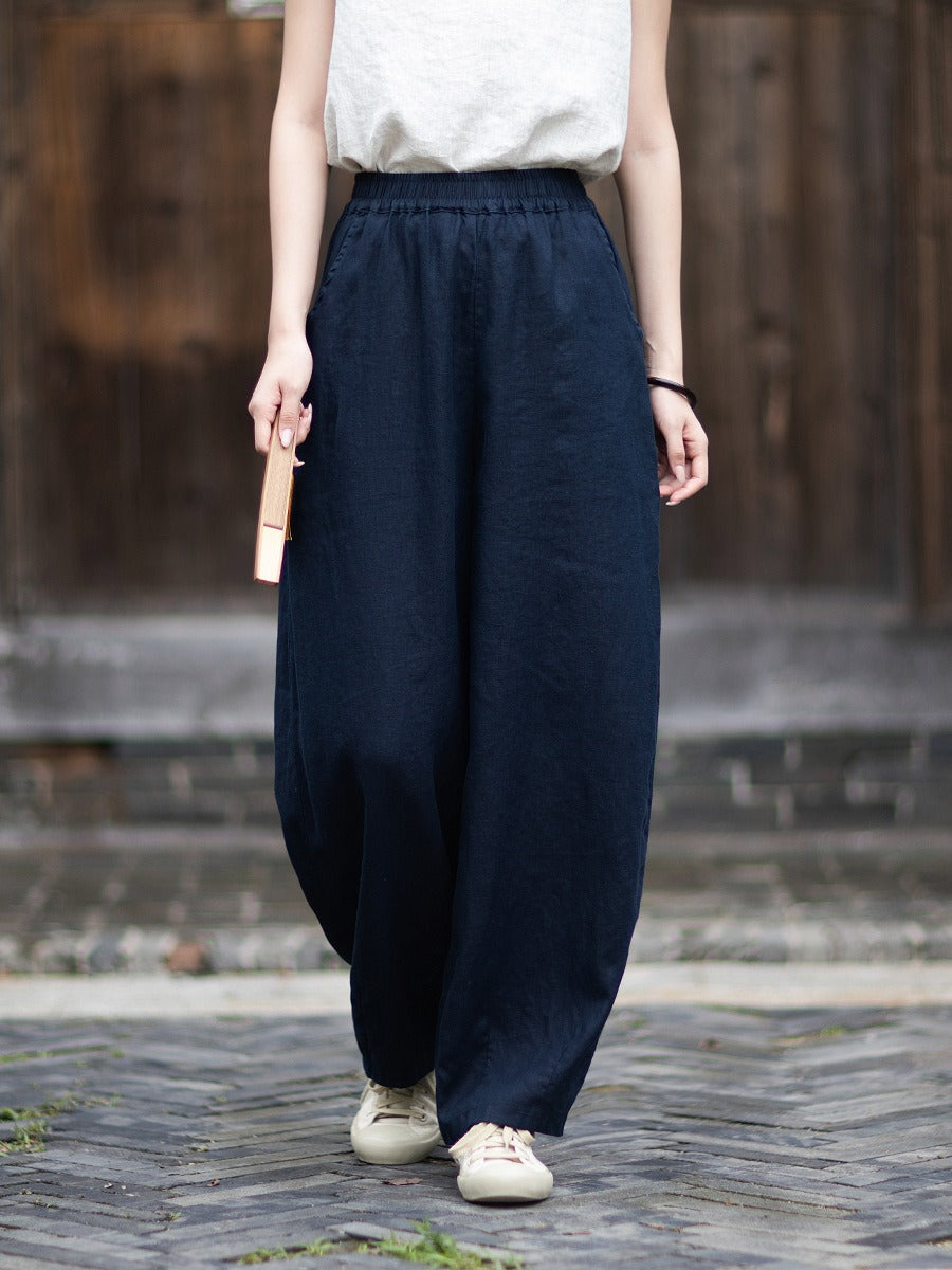 Volterra Balloon Linen Style Wide Leg Pants