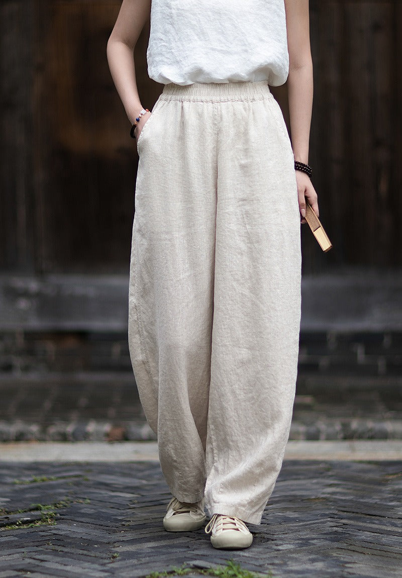 Volterra Balloon Linen Style Wide Leg Pants
