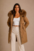Colmar Fur-Trimmed Hooded Parka Jacket