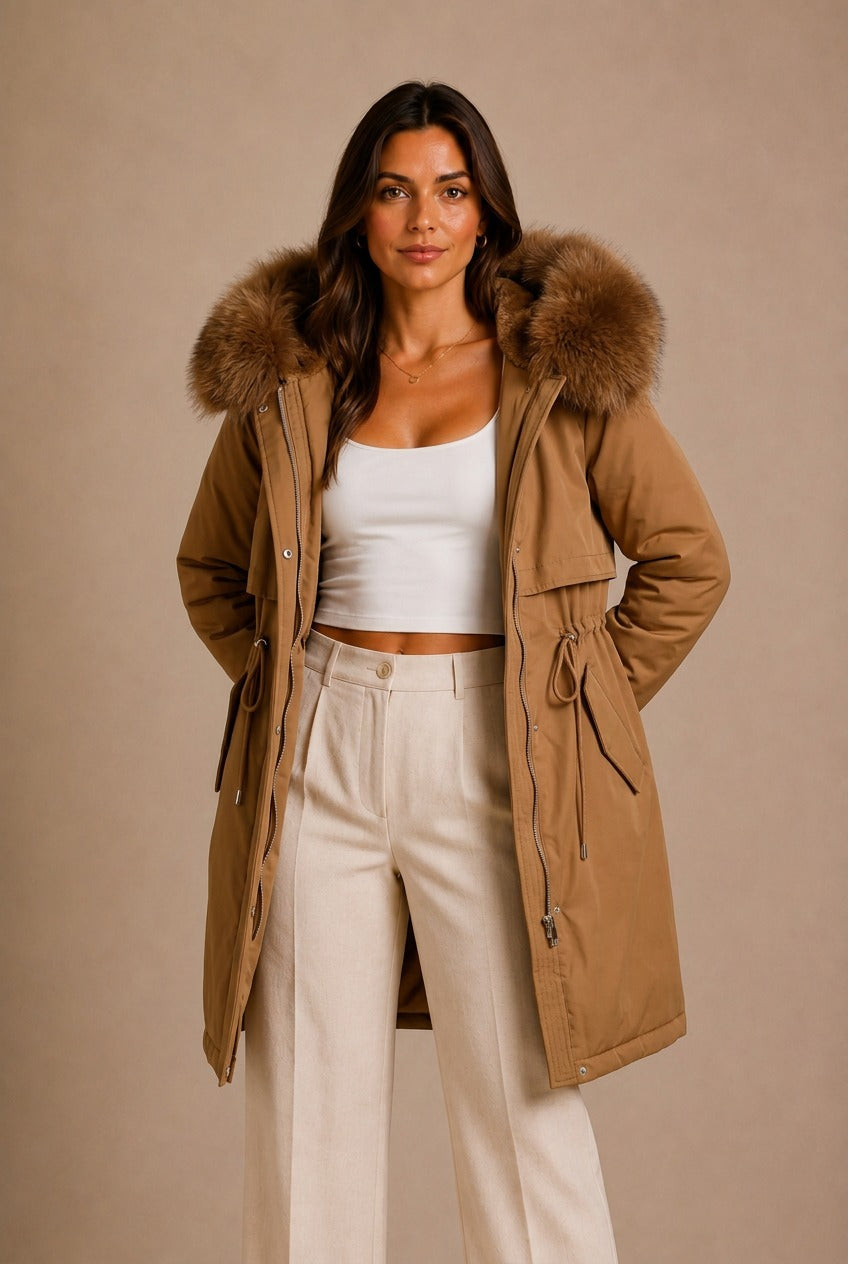 Colmar Fur-Trimmed Hooded Parka Jacket