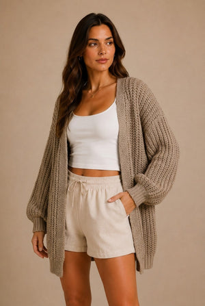 Arezzo Lantern Sleeve Cardigan