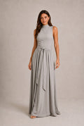 Arezzo Belted Mock Neck Maxi Dress