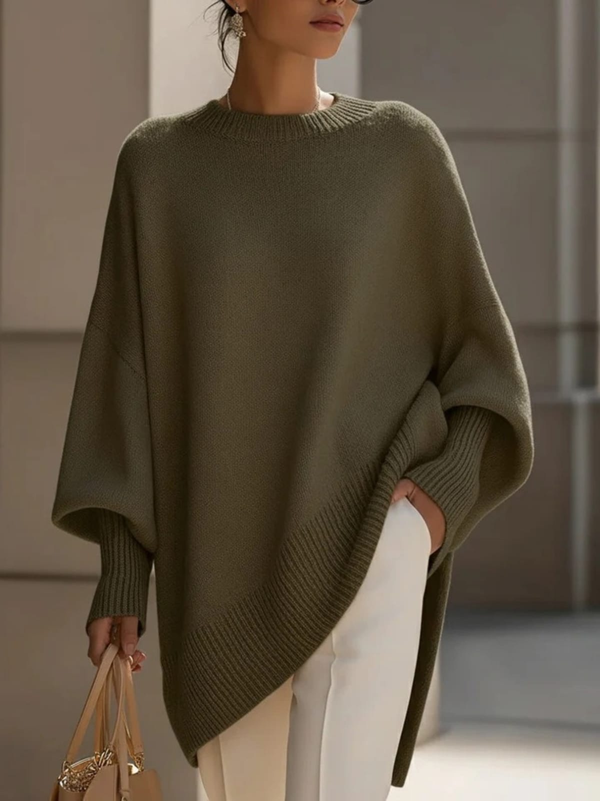Barolo Asymmetrical Hem Sweater