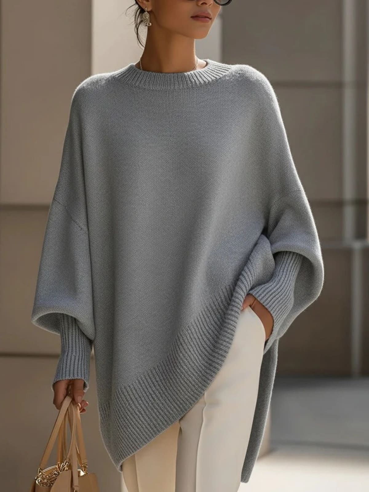 Barolo Asymmetrical Hem Sweater