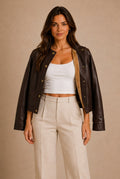 Volterra Sherpa-Lined Faux Leather Jacket