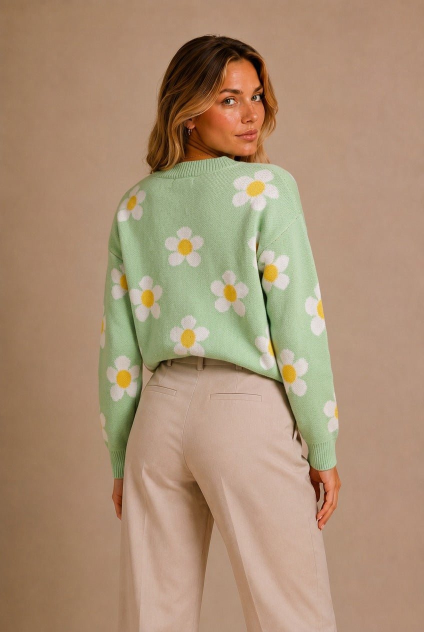 Gordes Daisy Print Cardigan Sweater