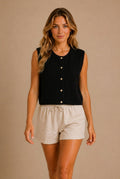 Chianti Pearl Button Sweater Vest