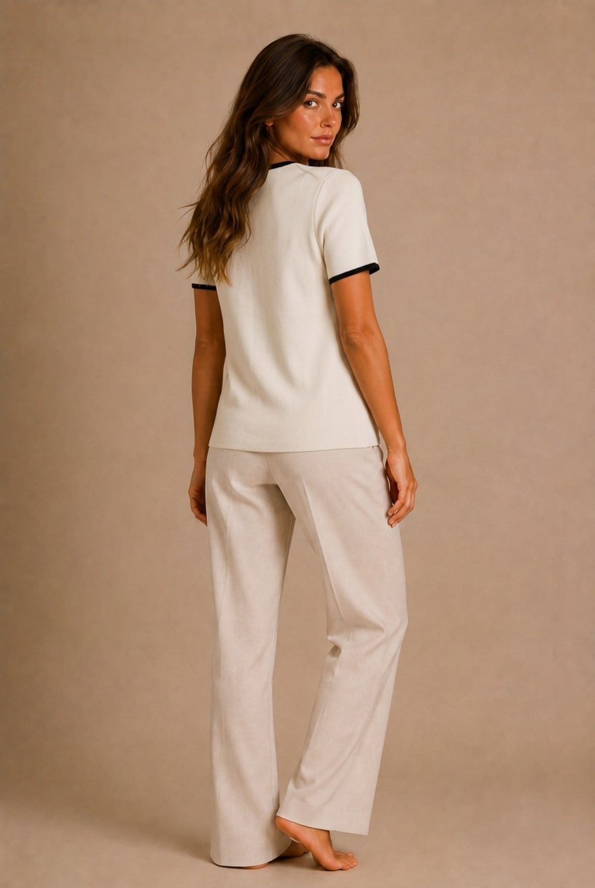 Pienza Contrast Trim Cardigan