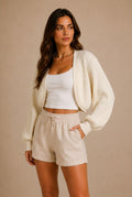 Chianti Ribbed Knit Shrug Sweater
