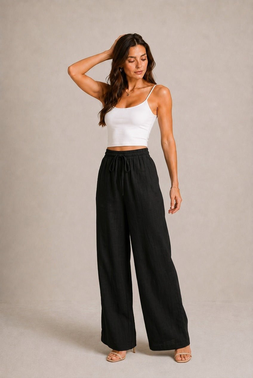 Cortona Drawstring Wide Leg Pants