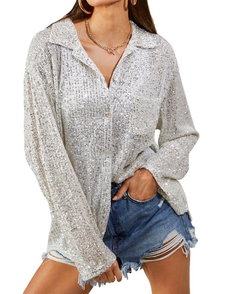 Assisi Sequin Button-Down Shirt