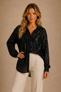 Assisi Sequin Button-Down Shirt