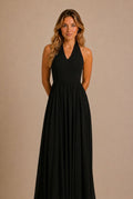 Pienza Gathered Halter Maxi Dress