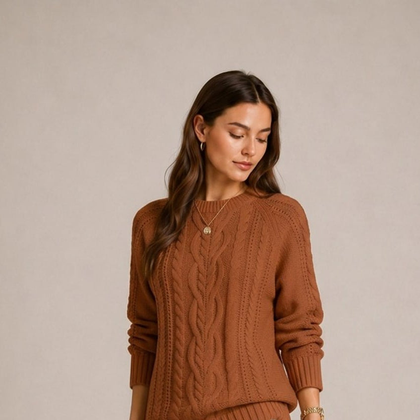 Volterra Cable-Knit Sweater Dress