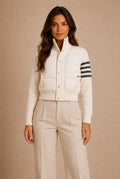 Roussillon Striped Cropped Padded Jacket