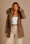 Chianti Fur-Trimmed Parka Jacket