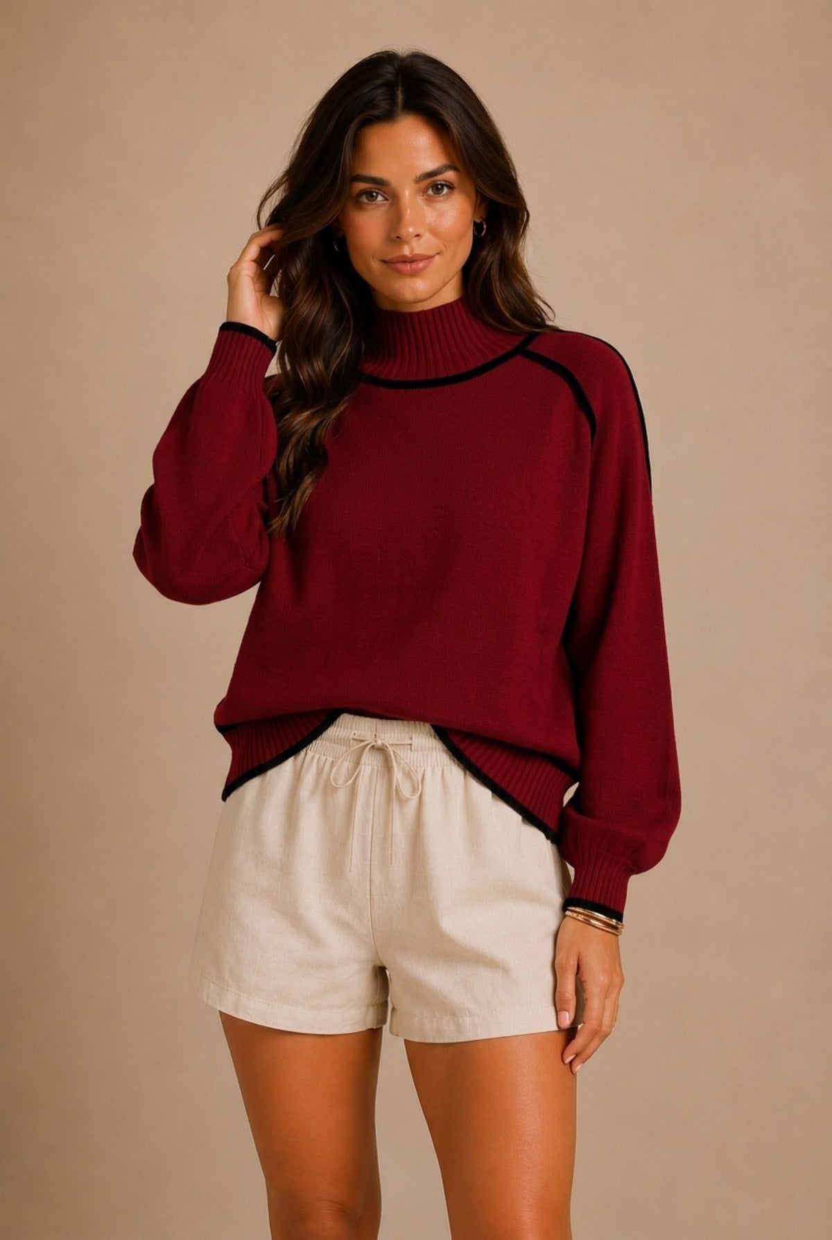 Perugia Contrast Trim Sweater