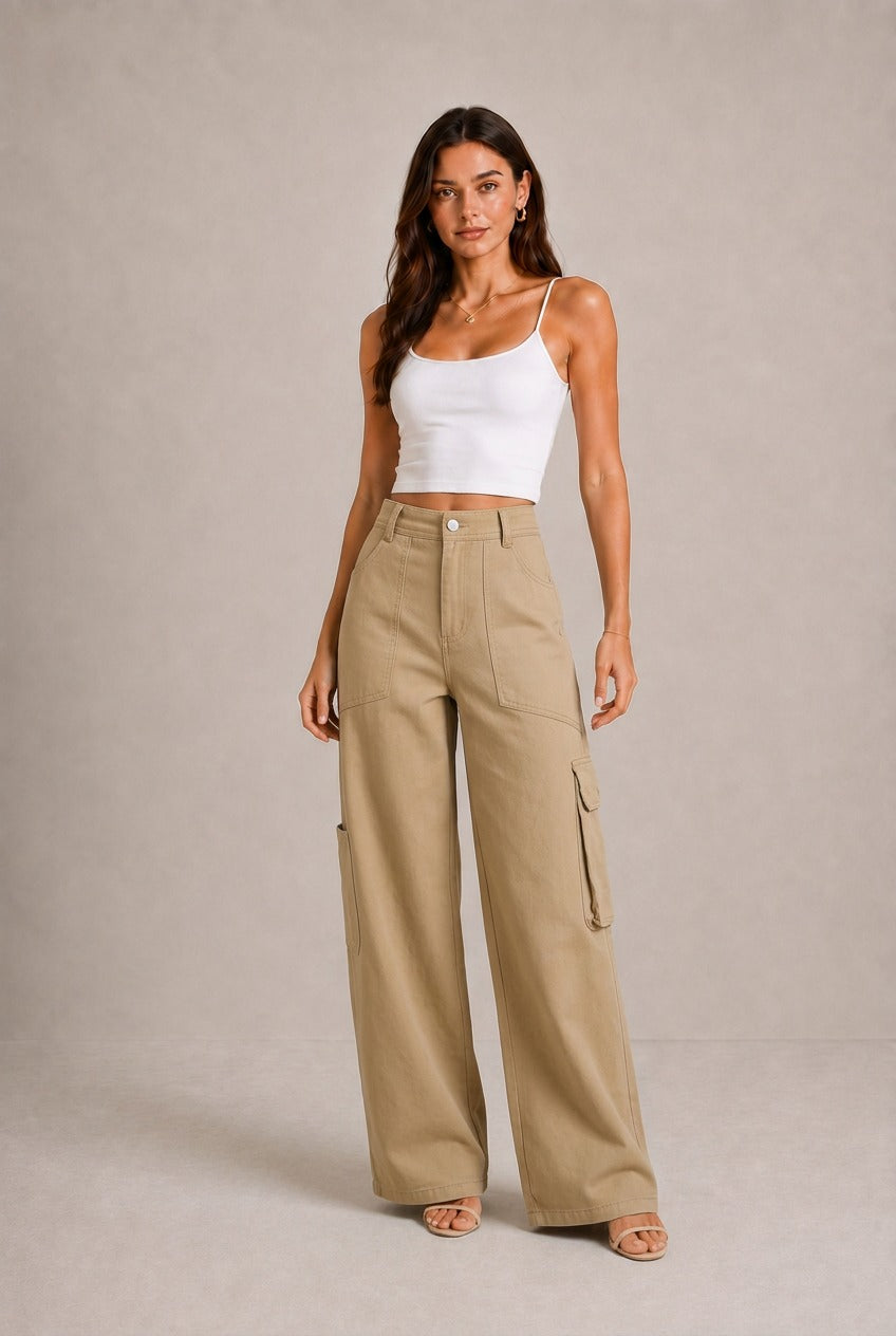 Cortona Wide Leg Cargo Jeans