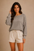 Beaune Ribbed Knit Pullover Sweater