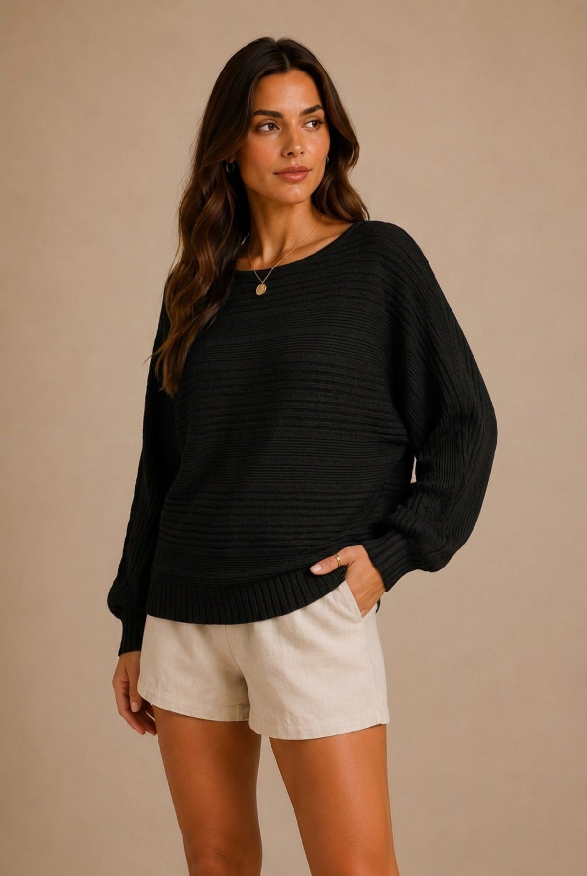 Beaune Ribbed Knit Pullover Sweater