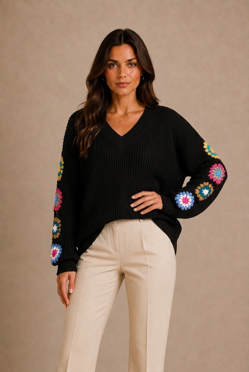 Annecy Floral Crochet Sweater