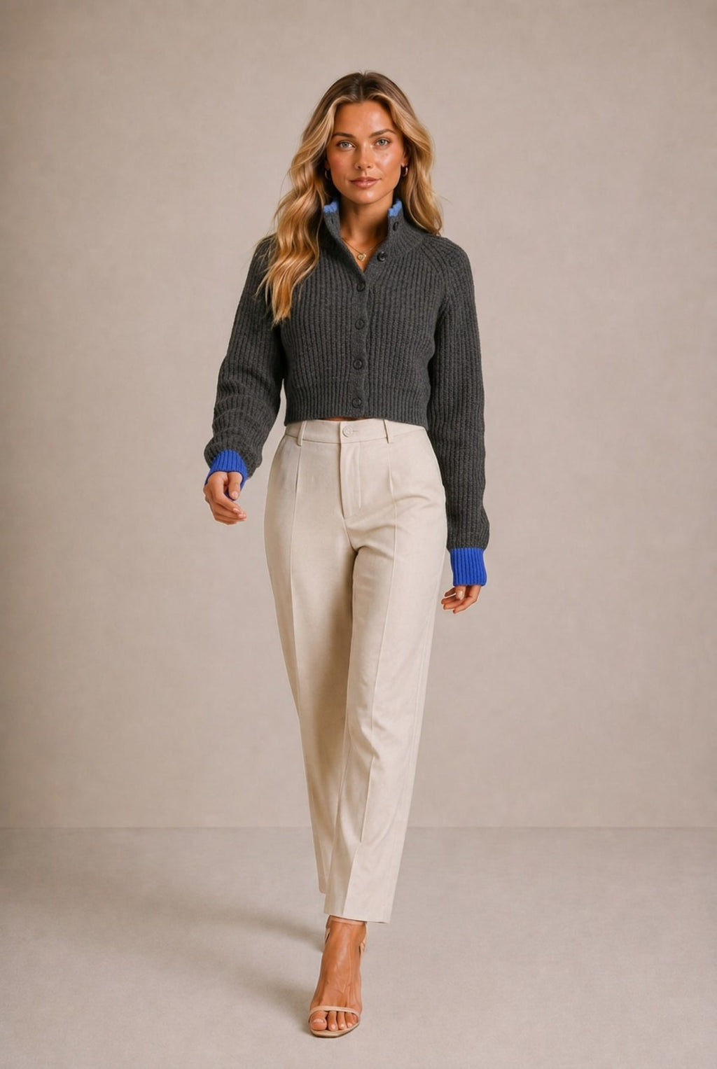 Perugia Collared Knit Cardigan