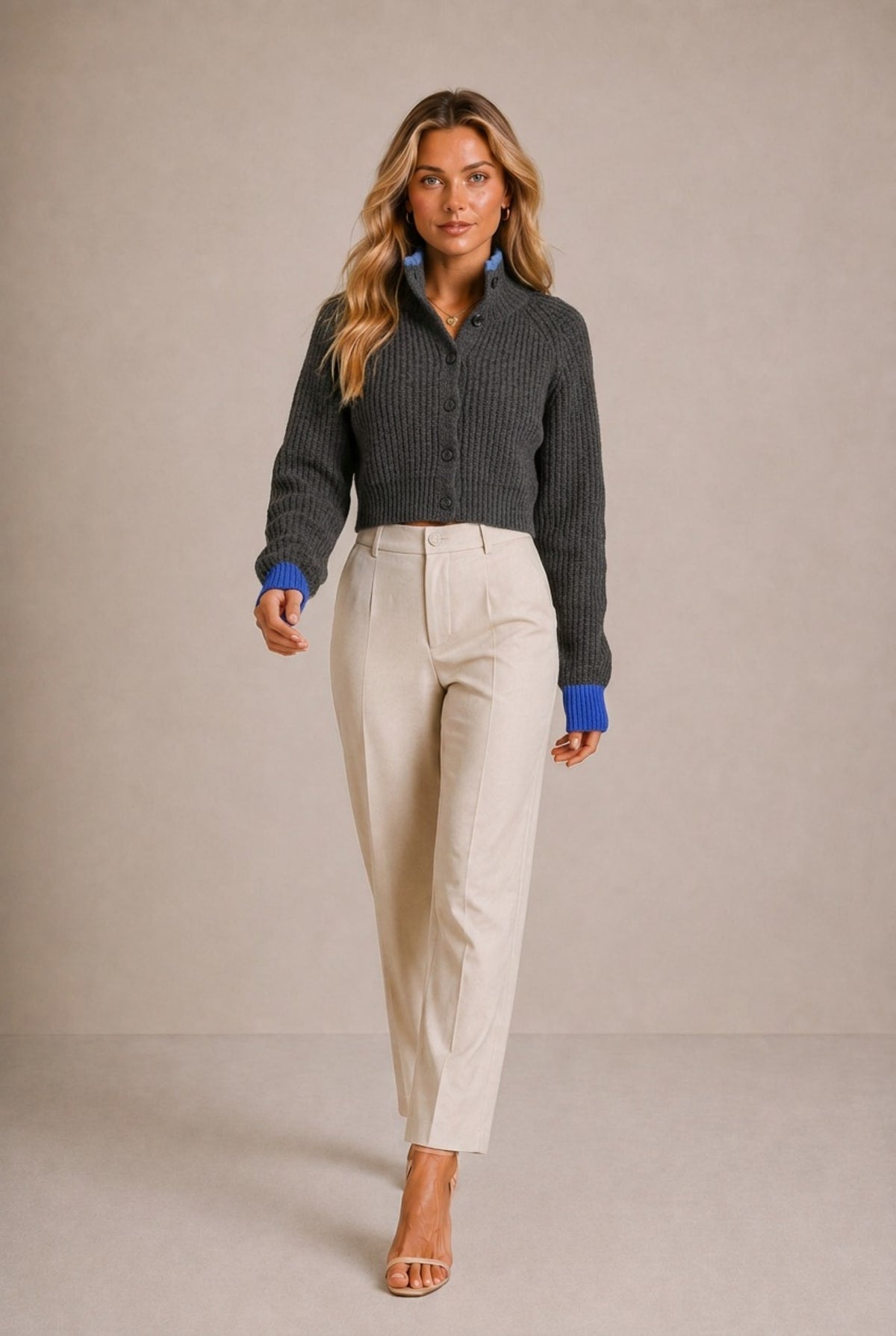 Perugia Collared Knit Cardigan