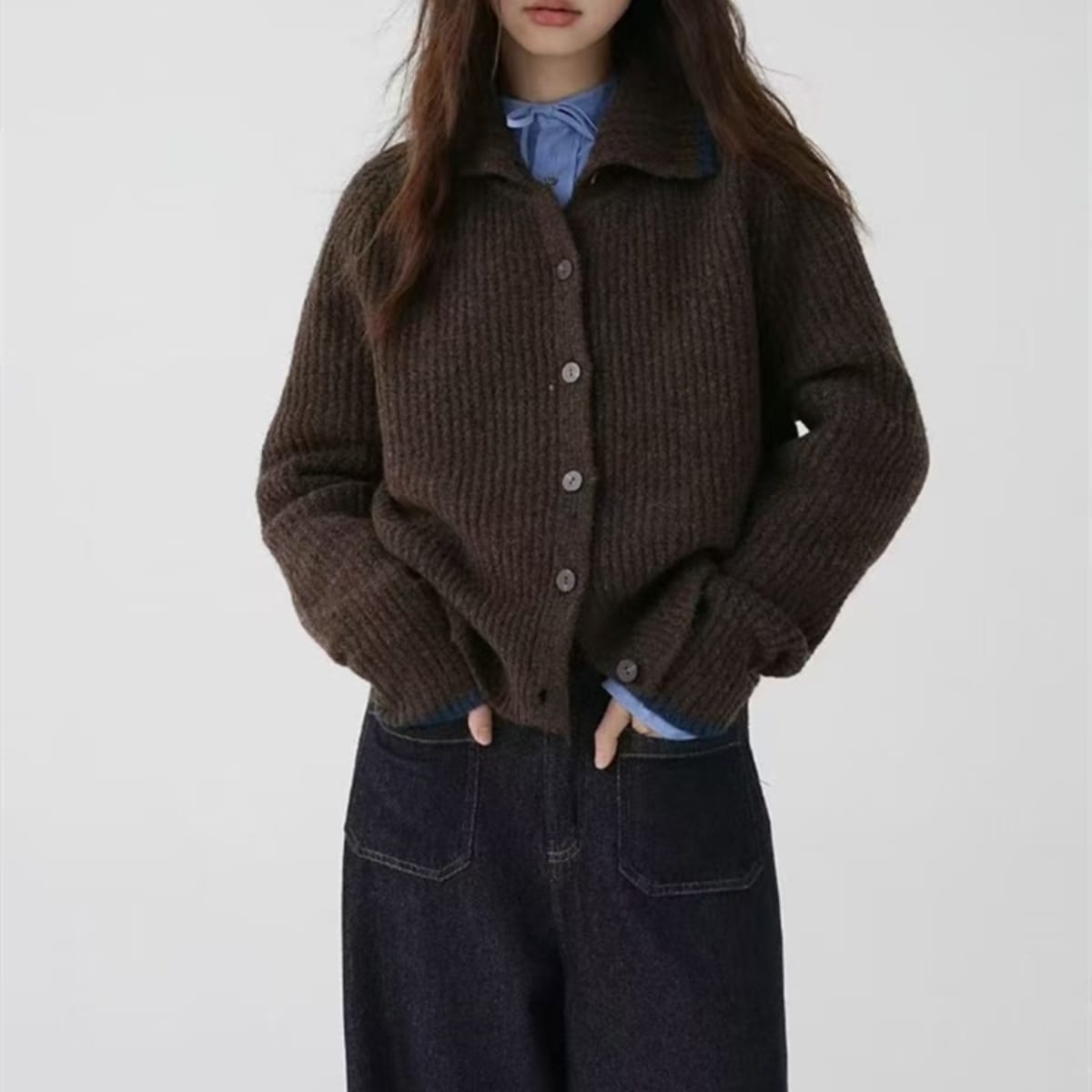 Perugia Collared Knit Cardigan