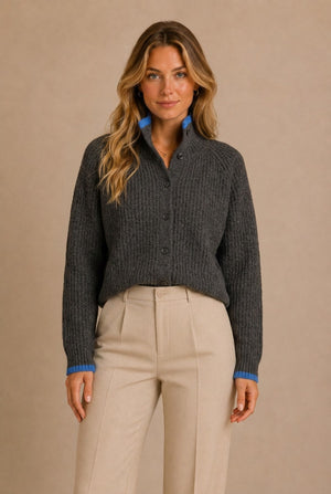 Perugia Collared Knit Cardigan