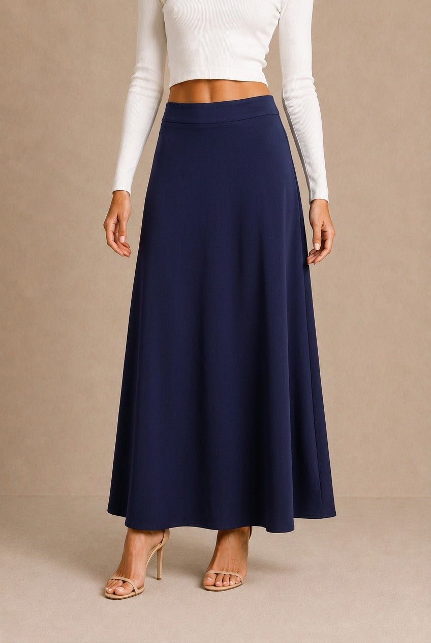 Bordeaux High-Waisted Maxi Skirt