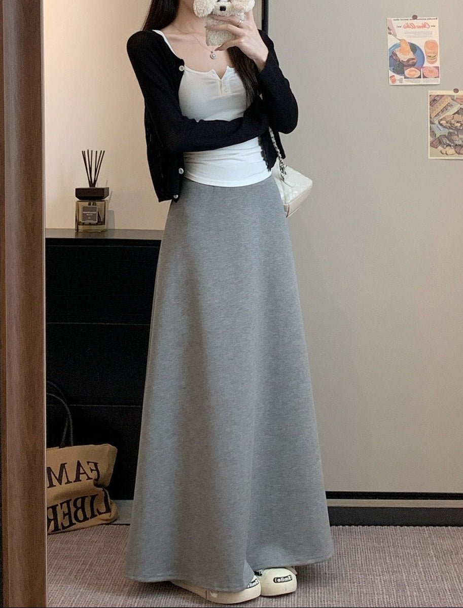 Bordeaux High-Waisted Maxi Skirt