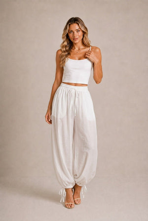 Greve Drawstring Lantern Pants
