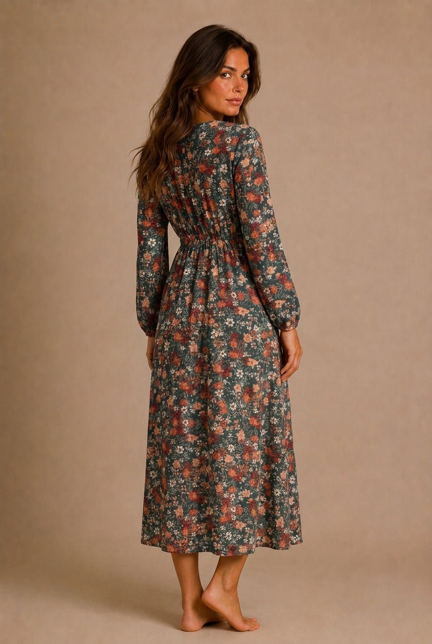 Gordes Floral Wrap Midi Dress