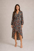 Gordes Floral Wrap Midi Dress