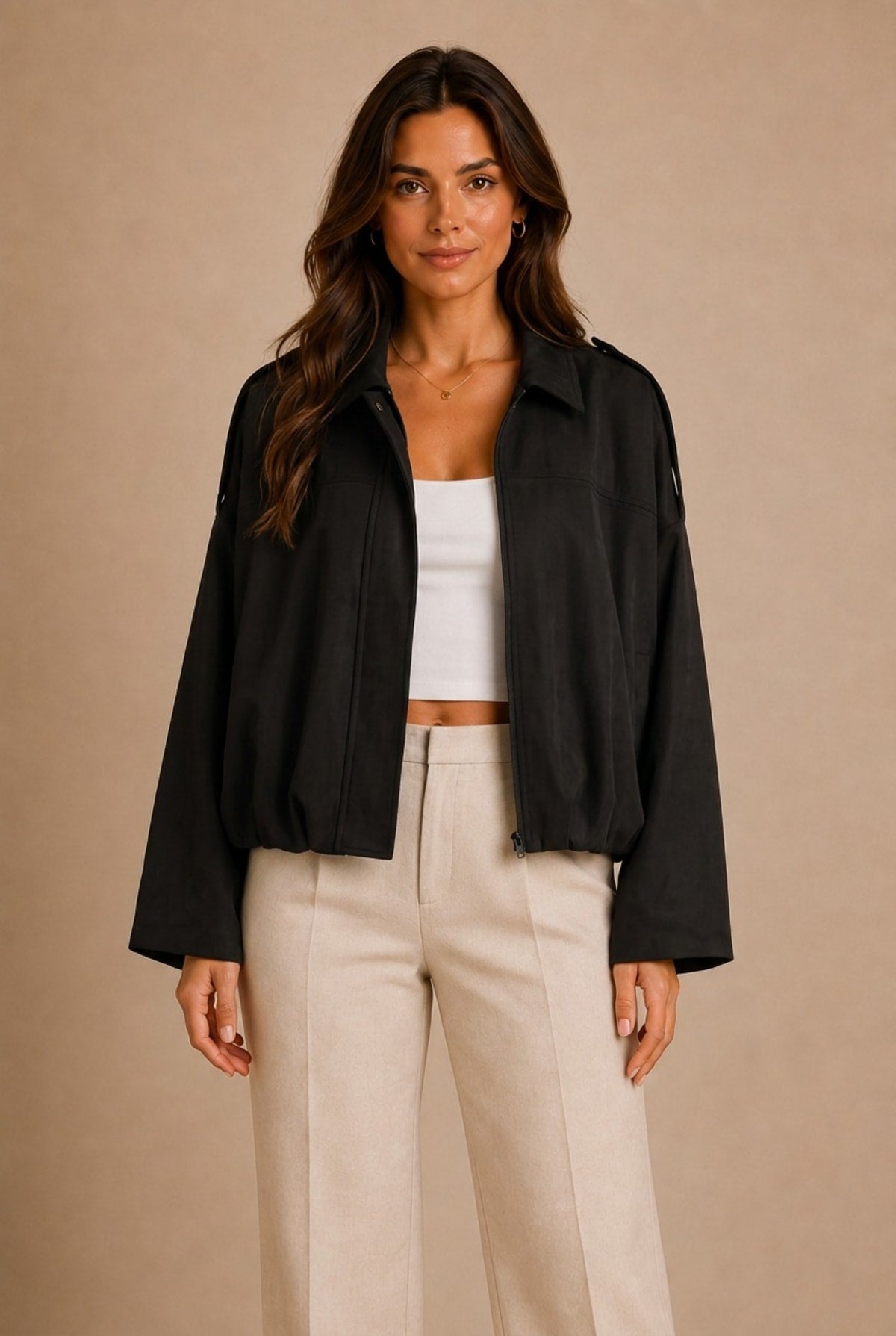 Annecy Cropped Bomber Jacket