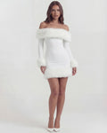 Volterra Faux Fur Trim Mini Dress