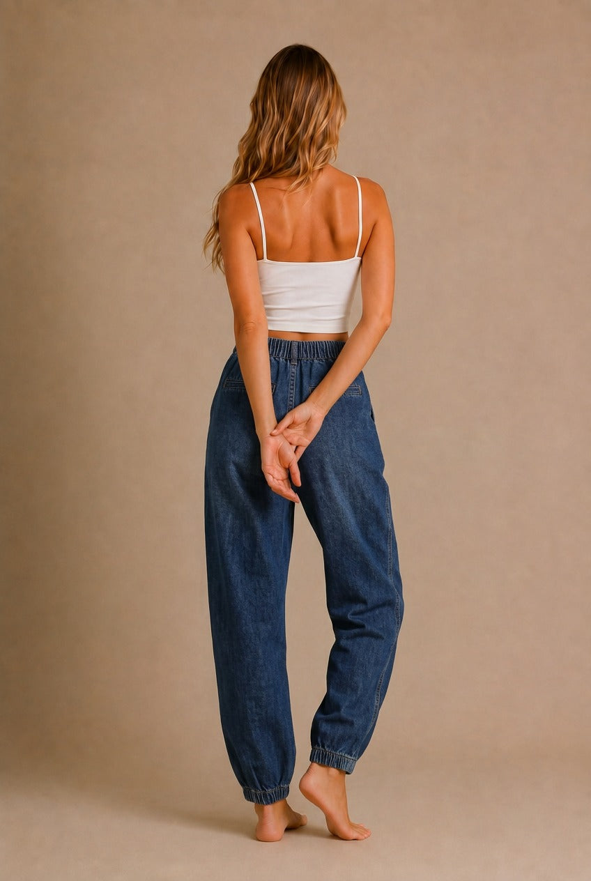 Chianti Elastic Waist Harem Jeans