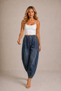 Chianti Elastic Waist Harem Jeans