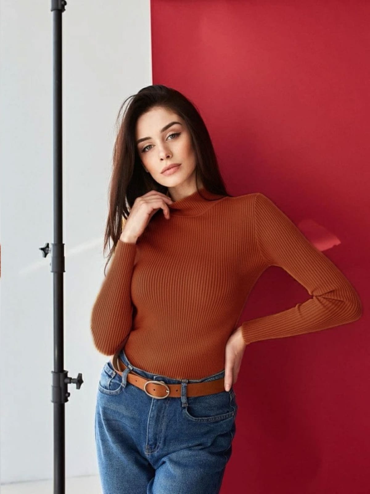 Barolo Ribbed Mock Neck Sweater