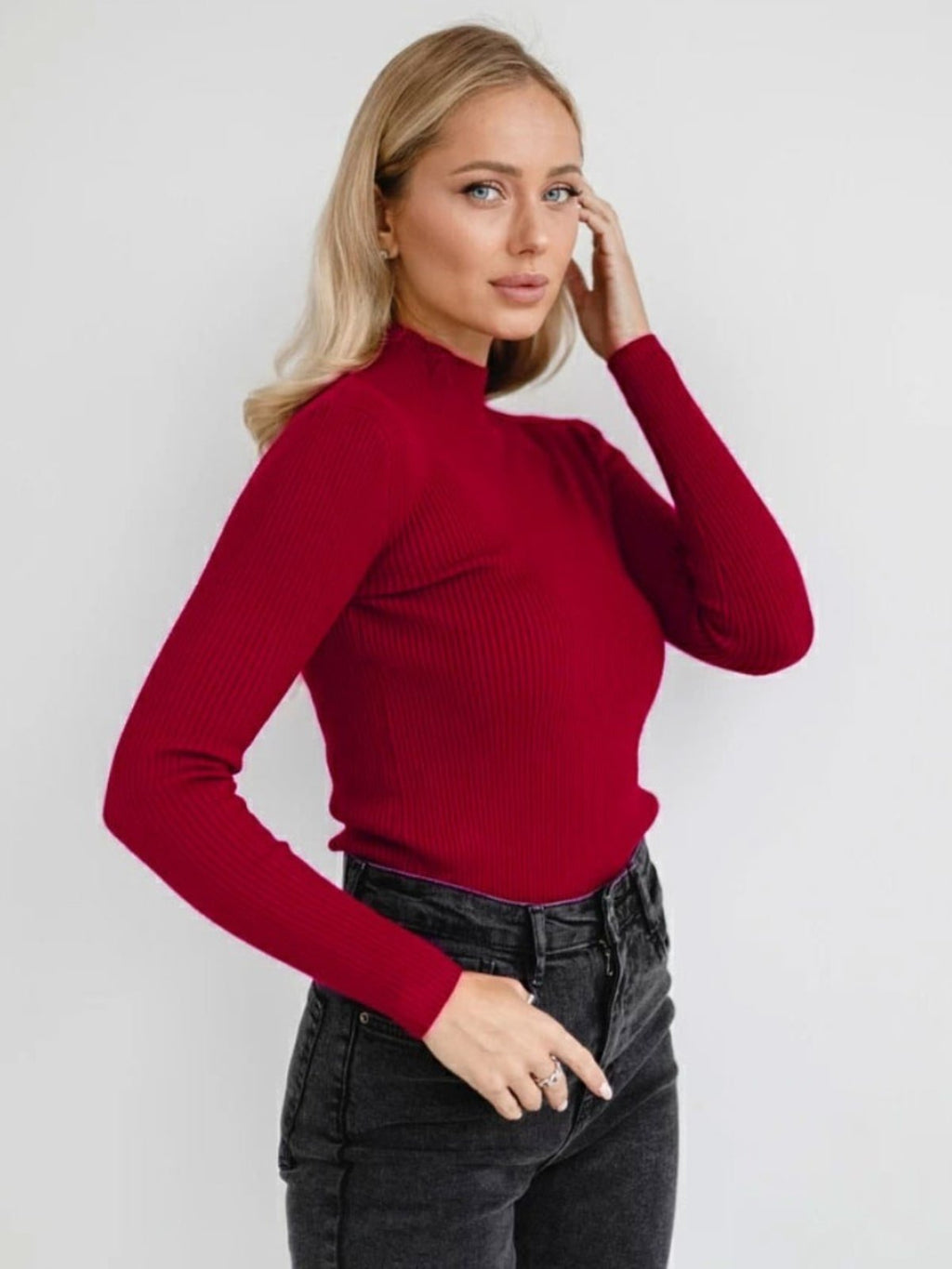 Barolo Ribbed Mock Neck Sweater