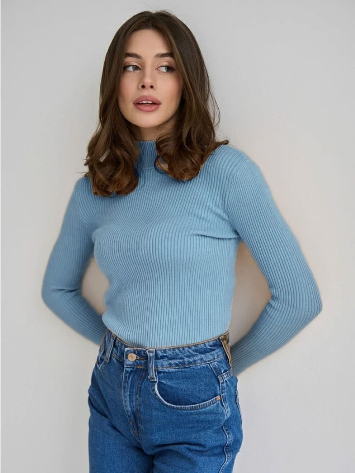 Barolo Ribbed Mock Neck Sweater