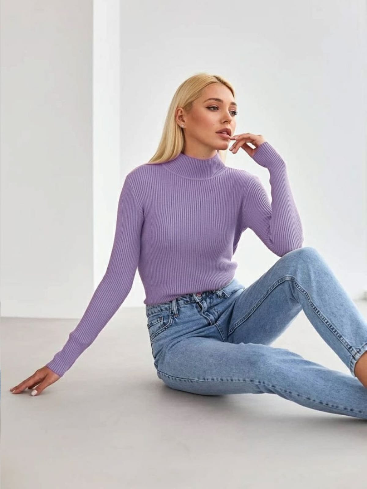 Barolo Ribbed Mock Neck Sweater